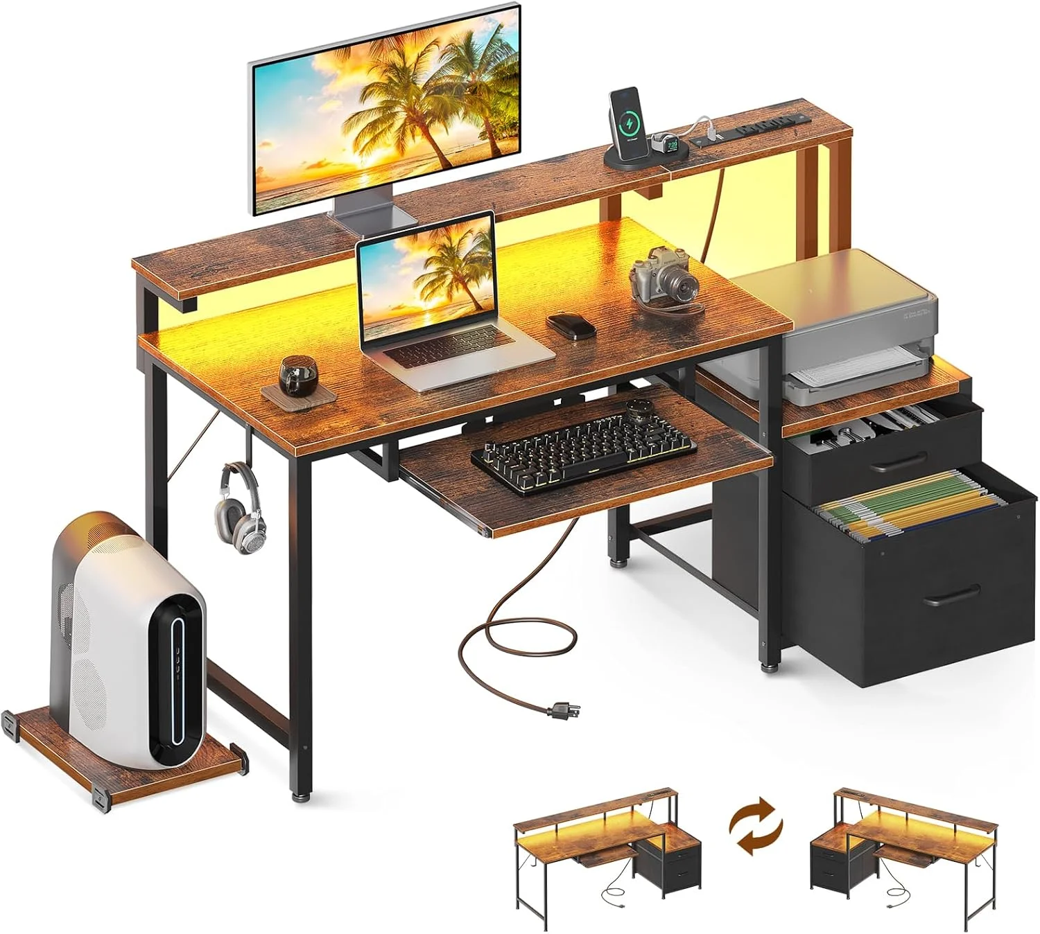 AODK Mesa de computador de 122 cm