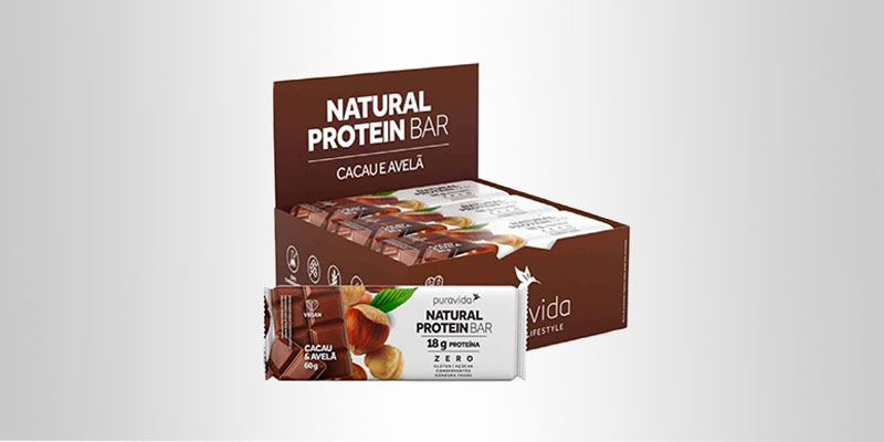 Barra de Proteína Natural Protein Bar Cacau e Avelã - Puravida