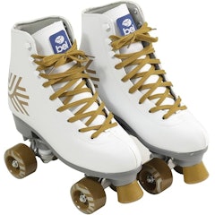 BEL Patins Quad Retrô Branco & Dourado Bel