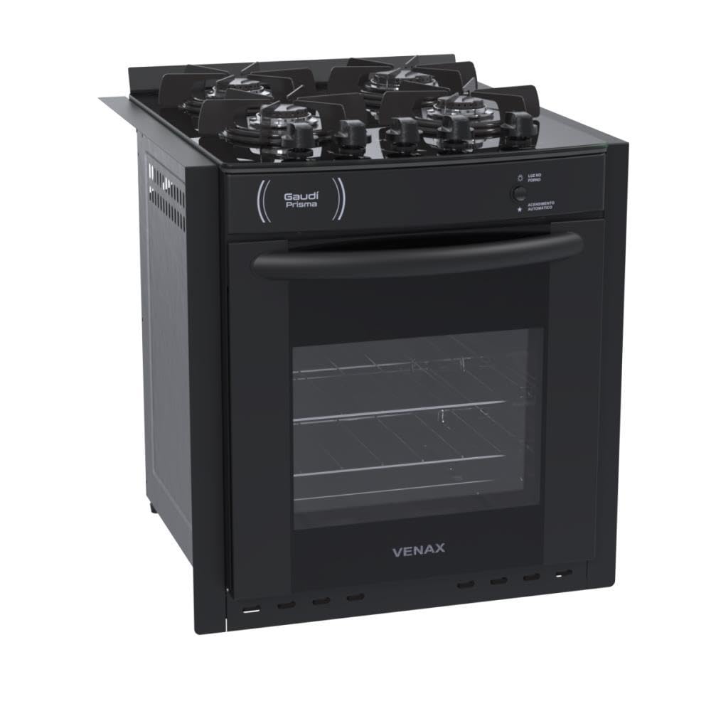 Fogão a Gás de Embutir Gaudi Prisma Vítreo