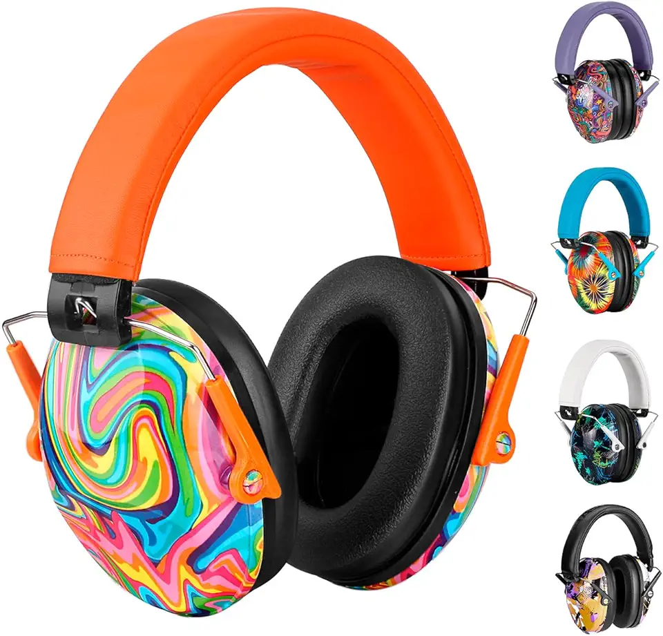 Fone Abafador de Ruídos Autismo Infantil Colorido - ALVATEC ATC® (LARANJA)