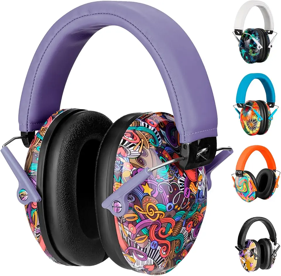 Fone Abafador de Ruídos Autismo Infantil Colorido - ALVATEC ATC® (LILÁS)