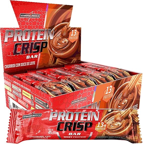 INTEGRALMÉDICA Protein Crisp Bar Churros com Doce de Leite (12 unidades)
