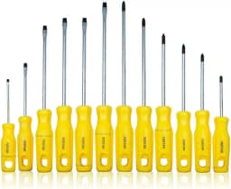 Kit Jogo Chave De Fenda E Phillips 12 Peças De Aço Profissional