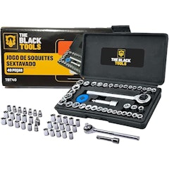 Kit Soquetes Sextavado com Catraca 40 Peças Reversível