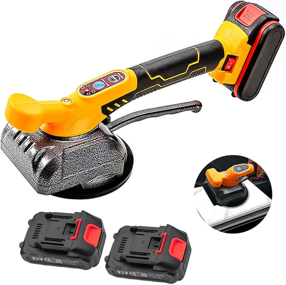 Máquina de Assentar Piso Ventosa Vibratória Premium com 2 Baterias Trava de Sucção 5 Velocidades de Ajuste