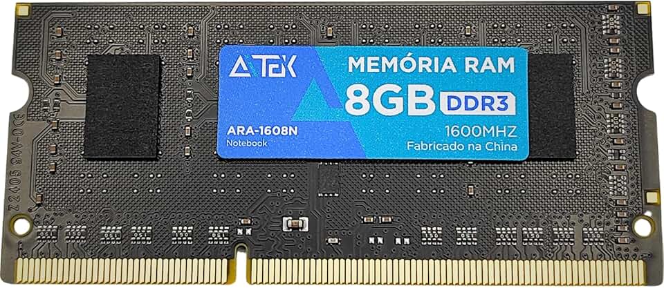 Memória DDR3 8GB 1600MHz para Notebook Formato SO-DIMM