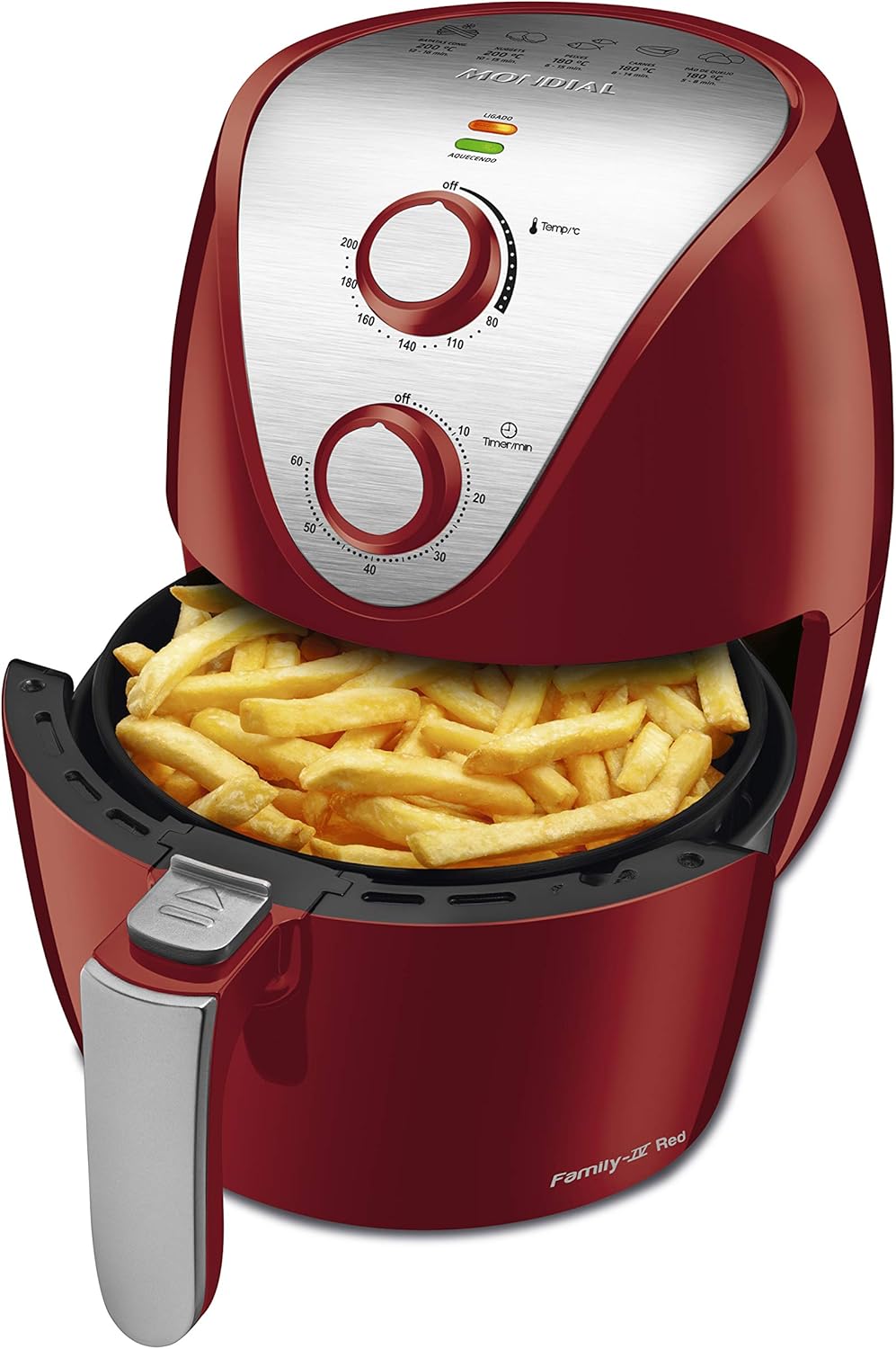 MONDIAL Fritadeira Sem Óleo Air Fryer 4L, Preto/Prata, 1500W, 110V - AFN-40-BFS
