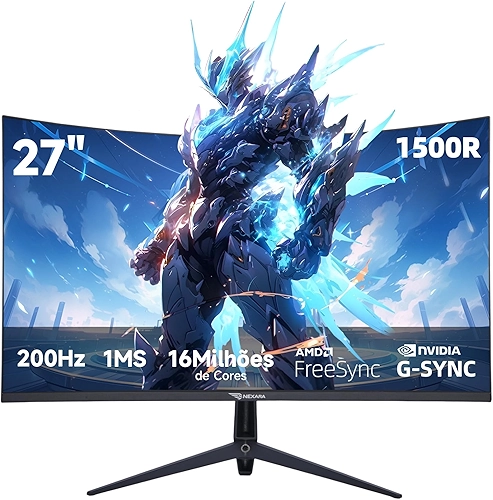 Monitor Gamer Curvo 27 Polegadas 200Hz - 1ms, R1500, Full HD 1920x1080