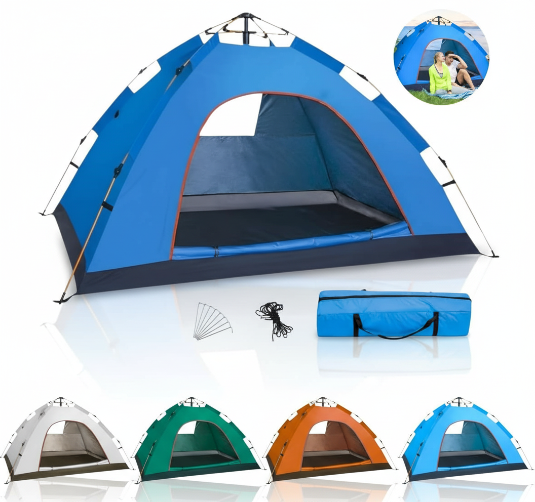 Barraca de Camping 2-3 Pessoas Impermeável com Mosquiteiro, Automático Fácil de Montar