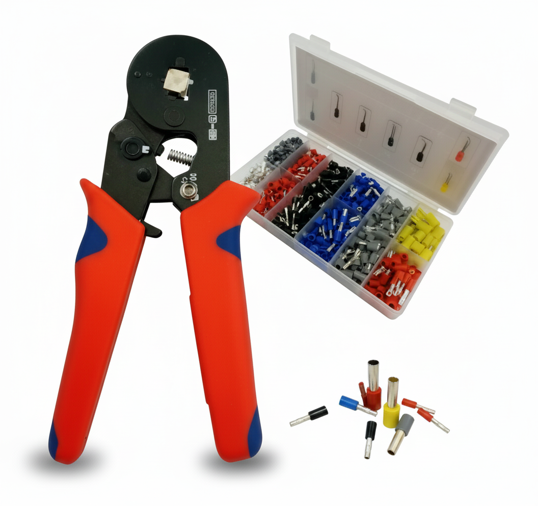 AHNSOCK Kit com Alicate de Crimpar e 1200 Terminais Ahnsock