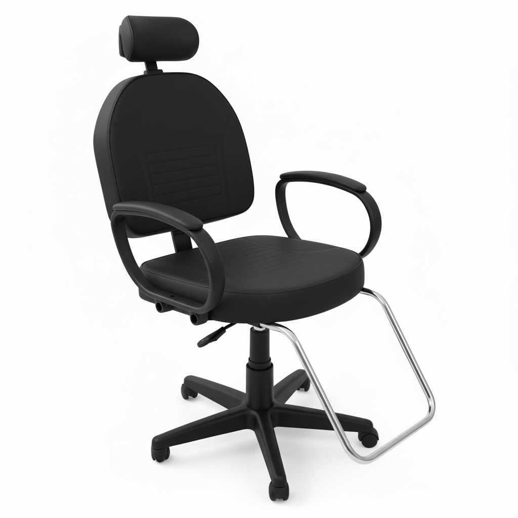 Cadeira Poltrona Salão Cabeleireiro Preta Roma Com Pistão A Gás