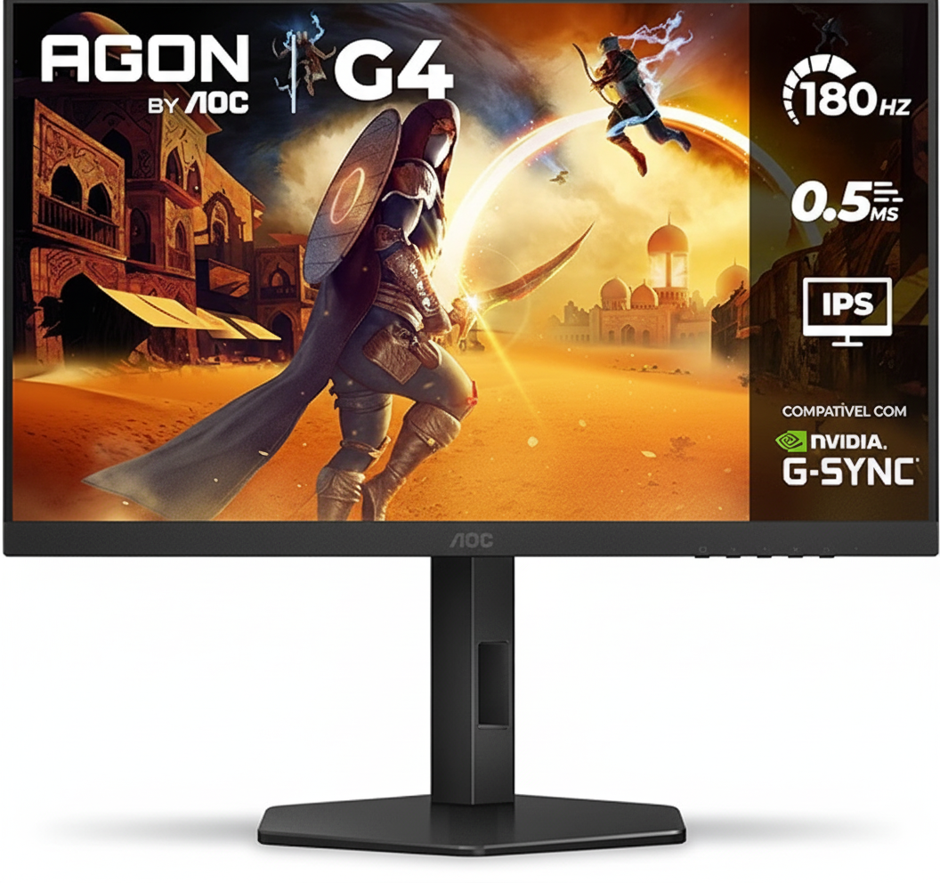 AOC, Monitor Gamer G4 27” 180Hz, 27G4/P, 0,5ms IPS, com Ajuste de Altura