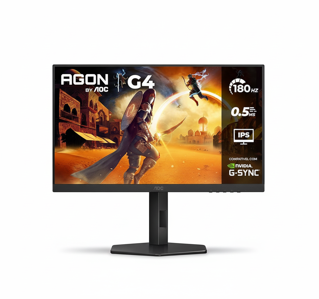 AOC, Monitor Gamer G4 27” 180Hz, 27G4/P, 0,5ms IPS, com Ajuste de Altura