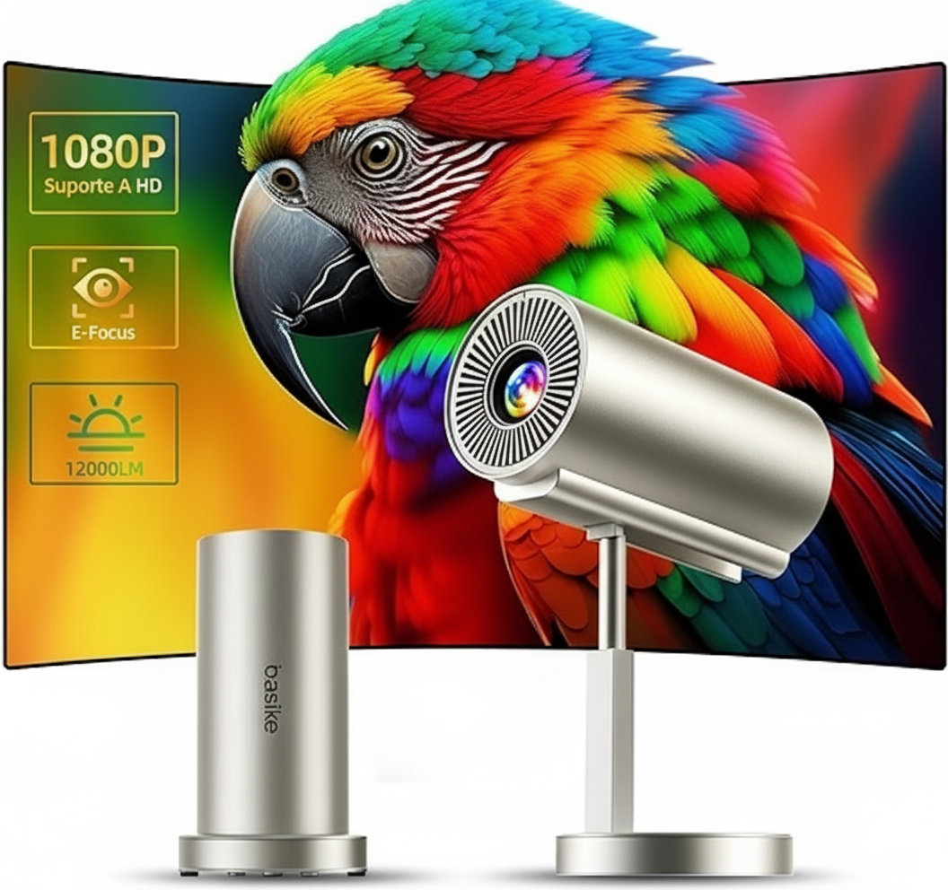 Basike Mini Projetor Portatil, 4K 1080P Full HD