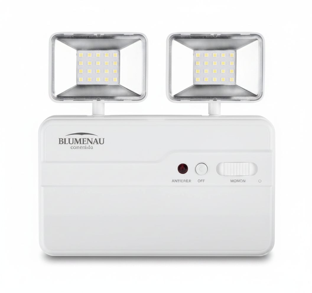 BLUMENAU ILUMINAÇÃO Luminária de Emergência LED 1.200 LM 5W 2 Faróis 6.500K ｜ 40011224-3