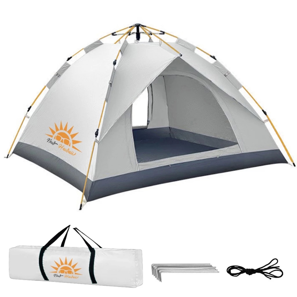 Barraca De Camping 200cm*200cm*135cm Tenda De Acampamento Pop Up AutomáTica PortáTil Para 3 4 Pessoas