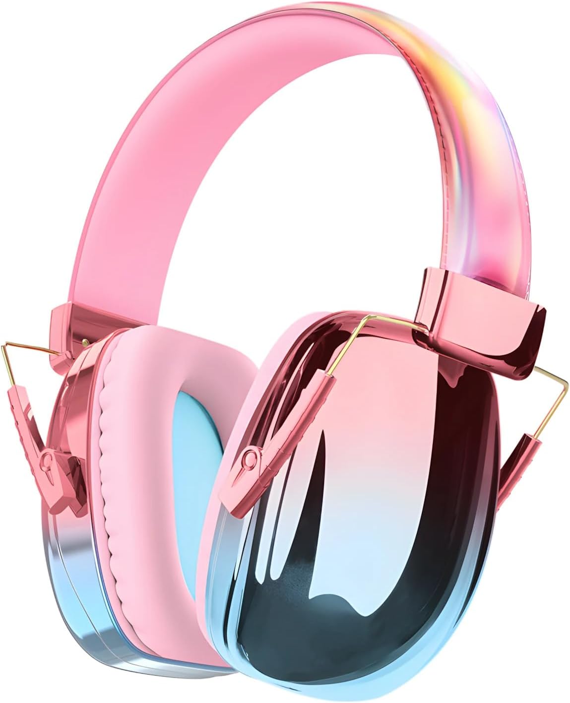 Protetor Auricular, Abafador Autistmo com Redução de Ruído, Rosa e Azul, Almofadas Macias, Ajustável, 27,4 dB, para Shows, Eventos e Estudo