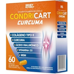 SIDNEY OLIVEIRA Colágeno Tipo II + Cúrcuma + Ácido Hialurônico + Vitamina D3 + MSM Condricart Cúrcuma
